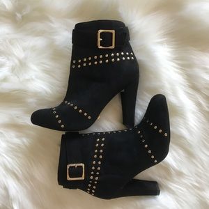 BEBE black ankle booties, size 6.